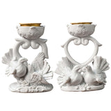 Maxbell Bird Figurine Candlestick Candleholder Candle Holder for Wedding Holiday 10cmx7cmx13cm
