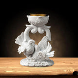 Maxbell Bird Figurine Candlestick Candleholder Candle Holder for Wedding Holiday 10cmx7cmx13cm