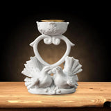 Maxbell Bird Figurine Candlestick Candleholder Candle Holder for Wedding Holiday 11cmx7cmx13cm
