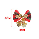 Maxbell 4x Xmas Tree Hanging Decoration Crafts Christmas Bow Bell Holiday Home Plaid Bow Aureate