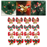 Maxbell 4x Xmas Tree Hanging Decoration Crafts Christmas Bow Bell Holiday Home Plaid Bow Aureate