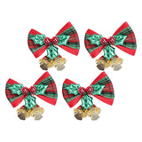 Maxbell 4x Xmas Tree Hanging Decoration Crafts Christmas Bow Bell Holiday Home Plaid Bow Green