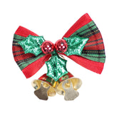 Maxbell 4x Xmas Tree Hanging Decoration Crafts Christmas Bow Bell Holiday Home Plaid Bow Green