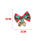 Maxbell 4x Xmas Tree Hanging Decoration Crafts Christmas Bow Bell Holiday Home Plaid Bow Green
