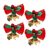 Maxbell 4x Xmas Tree Hanging Decoration Crafts Christmas Bow Bell Holiday Home Solid Colour Green