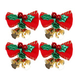 Maxbell 4x Xmas Tree Hanging Decoration Crafts Christmas Bow Bell Holiday Home Solid Colour Green