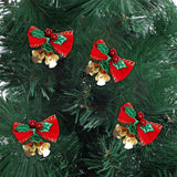 Maxbell 4x Xmas Tree Hanging Decoration Crafts Christmas Bow Bell Holiday Home Solid Colour Green