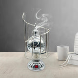 Maxbell Electric Burner Holders Metal Decoration Antique Craftwork Censer Stand Argent