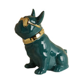 Maxbell Realistic Sitting Dog Statue Creative Birthday Gift Ceramic for Hotel Shop Green