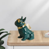 Maxbell Realistic Sitting Dog Statue Creative Birthday Gift Ceramic for Hotel Shop Green