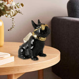 Maxbell Realistic Sitting Dog Statue Creative Birthday Gift Ceramic for Hotel Shop Black