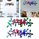 Maxbell Metal Birds Wall Art Ornament Metal Sculpture for Bedroom Bathroom Kitchen Red Green