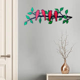 Maxbell Metal Birds Wall Art Ornament Metal Sculpture for Bedroom Bathroom Kitchen Red Green