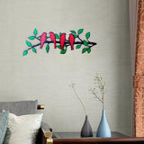 Maxbell Metal Birds Wall Art Ornament Metal Sculpture for Bedroom Bathroom Kitchen Red Green