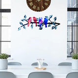 Maxbell Metal Birds Wall Art Ornament Metal Sculpture for Bedroom Bathroom Kitchen Blue