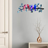 Maxbell Metal Birds Wall Art Ornament Metal Sculpture for Bedroom Bathroom Kitchen Blue