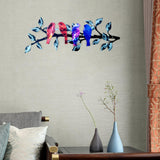 Maxbell Metal Birds Wall Art Ornament Metal Sculpture for Bedroom Bathroom Kitchen Blue