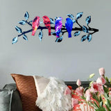 Maxbell Metal Birds Wall Art Ornament Metal Sculpture for Bedroom Bathroom Kitchen Blue