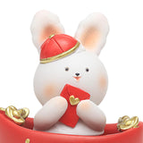 Maxbell Chinese Animal Rabbit Statue Figurine Sculpture Desktop Shaking Head Bunny 6.5x5x8.5cm Wealth
