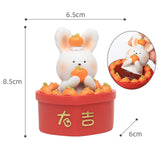 Maxbell Chinese Animal Rabbit Statue Figurine Sculpture Desktop Shaking Head Bunny 6.5x6x8.5cm Well