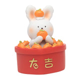 Maxbell Chinese Animal Rabbit Statue Figurine Sculpture Desktop Shaking Head Bunny 6.5x6x8.5cm Well