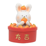 Maxbell Chinese Animal Rabbit Statue Figurine Sculpture Desktop Shaking Head Bunny 6.5x6x8.5cm Well