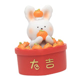 Maxbell Chinese Animal Rabbit Statue Figurine Sculpture Desktop Shaking Head Bunny 6.5x6x8.5cm Well