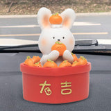 Maxbell Chinese Animal Rabbit Statue Figurine Sculpture Desktop Shaking Head Bunny 6.5x6x8.5cm Well