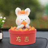 Maxbell Chinese Animal Rabbit Statue Figurine Sculpture Desktop Shaking Head Bunny 6.5x6x8.5cm Well