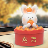 Maxbell Chinese Animal Rabbit Statue Figurine Sculpture Desktop Shaking Head Bunny 6.5x6x8.5cm Well