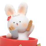 Maxbell Chinese Animal Rabbit Statue Figurine Sculpture Desktop Shaking Head Bunny 6.5x6x8.5cm FU