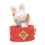 Maxbell Chinese Animal Rabbit Statue Figurine Sculpture Desktop Shaking Head Bunny 6.5x6x8.5cm FU