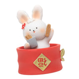 Maxbell Chinese Animal Rabbit Statue Figurine Sculpture Desktop Shaking Head Bunny 6.5x6x8.5cm FU
