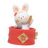 Maxbell Chinese Animal Rabbit Statue Figurine Sculpture Desktop Shaking Head Bunny 6.5x6x8.5cm FU