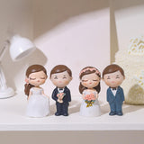 Maxbell Wedding Cake Topper Decorative Groom Bride Sculpture for Celebration Prom Black Suit