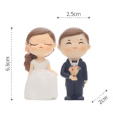 Maxbell Wedding Cake Topper Decorative Groom Bride Sculpture for Celebration Prom Black Suit