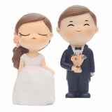 Maxbell Wedding Cake Topper Decorative Groom Bride Sculpture for Celebration Prom Black Suit