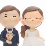 Maxbell Wedding Cake Topper Decorative Groom Bride Sculpture for Celebration Prom Black Suit