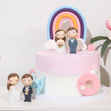 Maxbell Wedding Cake Topper Decorative Groom Bride Sculpture for Celebration Prom Black Suit