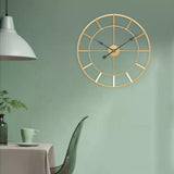 Maxbell Modern Wall Clock Circular Hanging Clocks for Restaurant Shop Living Room Aureate