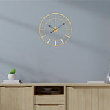 Maxbell Modern Wall Clock Circular Hanging Clocks for Restaurant Shop Living Room Aureate
