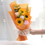 Maxbell Artificial Soap Flower Artificial Flowers Bouquet Wedding Party Decoration Orange