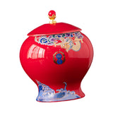 Maxbell Ceramic Jar Porcelain Jars Traditiona Sugar Coffee Bean Jars Ginger Jar Red