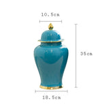 Maxbell Ceramic Ginger Jar with Lid Container for Bedroom Living Room Dining Table