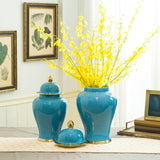 Maxbell Ceramic Ginger Jar with Lid Container for Bedroom Living Room Dining Table