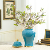 Maxbell Ceramic Ginger Jar with Lid Container for Bedroom Living Room Dining Table