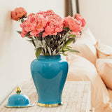 Maxbell Ceramic Ginger Jar with Lid Container for Bedroom Living Room Dining Table