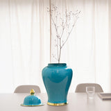 Maxbell Ceramic Ginger Jar with Lid Container for Bedroom Living Room Dining Table