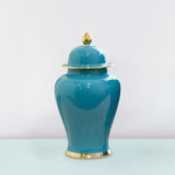 Maxbell Ceramic Ginger Jar with Lid Container for Bedroom Living Room Dining Table