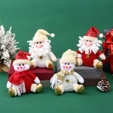 Maxbell Santa Claus Doll Christmas Craft Sculpture Snowman for Centerpiece Desktop Aureate Snowman